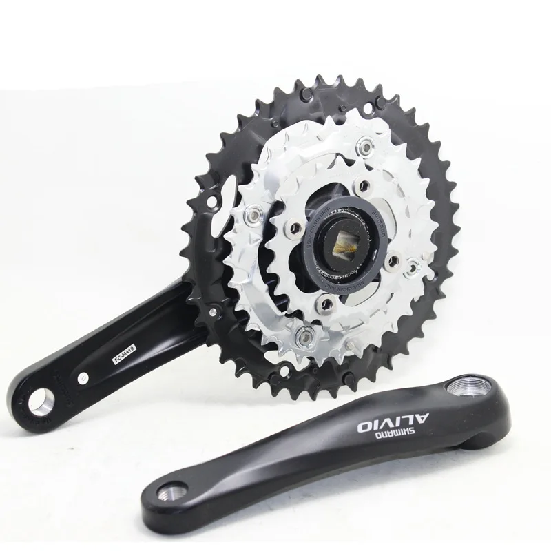 Кривошипная система для велосипеда Shimano ALIVIO FC-M410 8/24 Speed Hollowtech 170 мм 42-32-22T MTB Bike Chainwheel