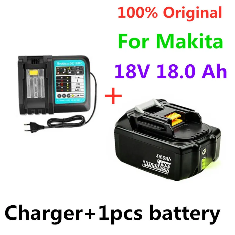 

100% nova 18v 18.0a bateria li-ion bateria recarregável battery18000mah para makita bl1880 bl1860 bl1830