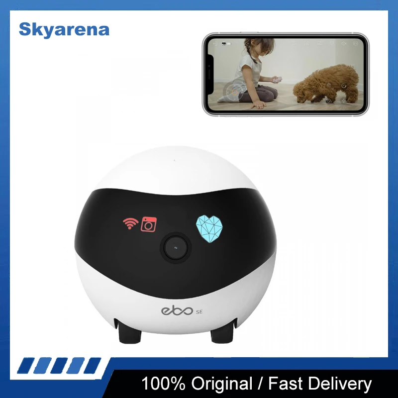 

Умный робот Ebo SE, ошейник с Wi-Fi, игрушка для домашних животных, кошек, безопасность, 1080P, беспроводная интерактивная камера для кошек с дистанц...