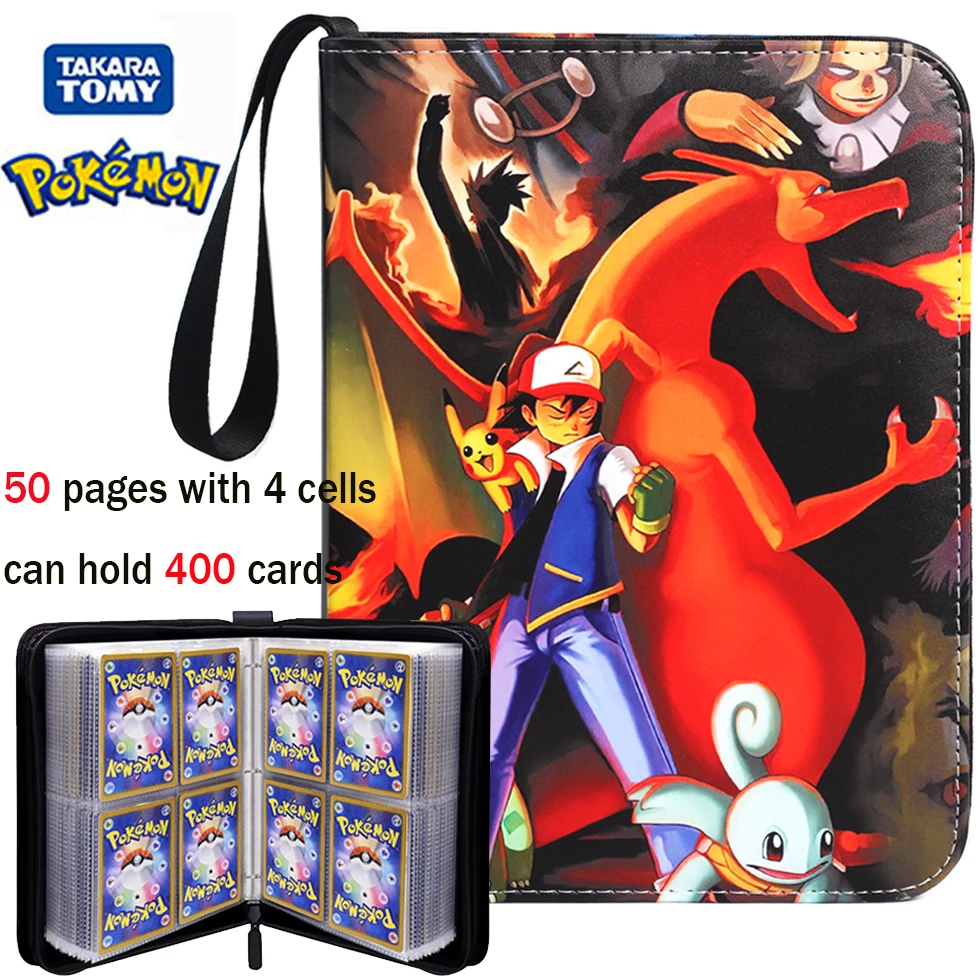 

Can Hold 200-400Pcs Cards Holder Album Pokemon Box GX Francaise Card Holder for Spanish Pokemon Cards Holder Game Cards Book