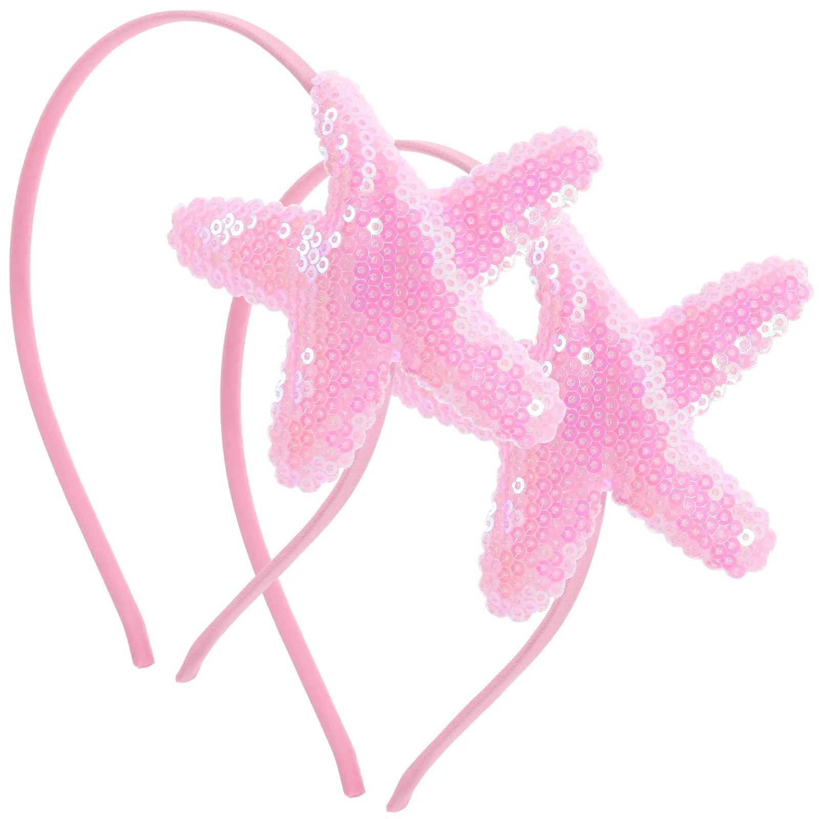 

2 Pcs Little Girl Hair Accessories Toddler Sea Star Headband Children Sequin Kids