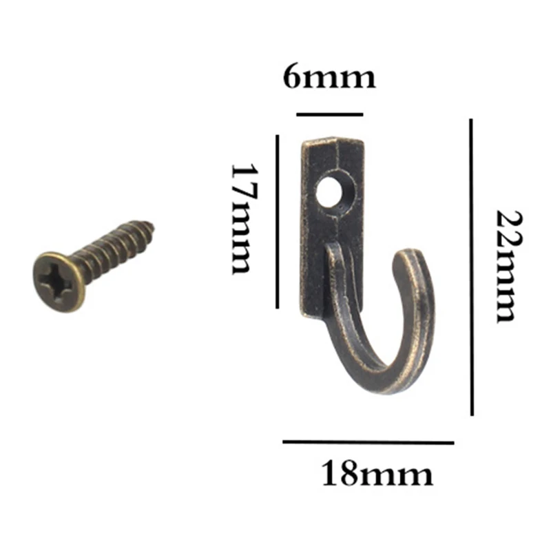 

Keys Hooks Planks Wall Zinc alloy Door Furniture Hanging Organizer Robe Screws Set Single row Small For Clothes