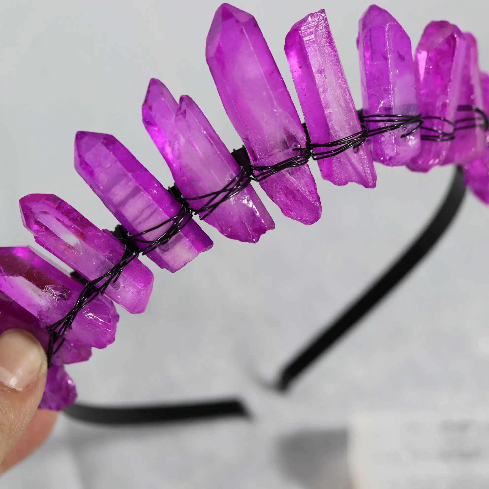 Handmade Crown Quartz Headband Moon Spider Hair Accessories Witch Pagan Wedding Theme Event Gifts