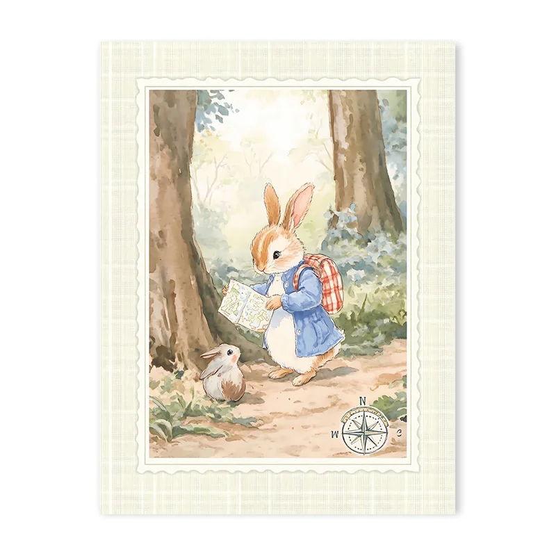 

Синий клетчатый постер с кроликом