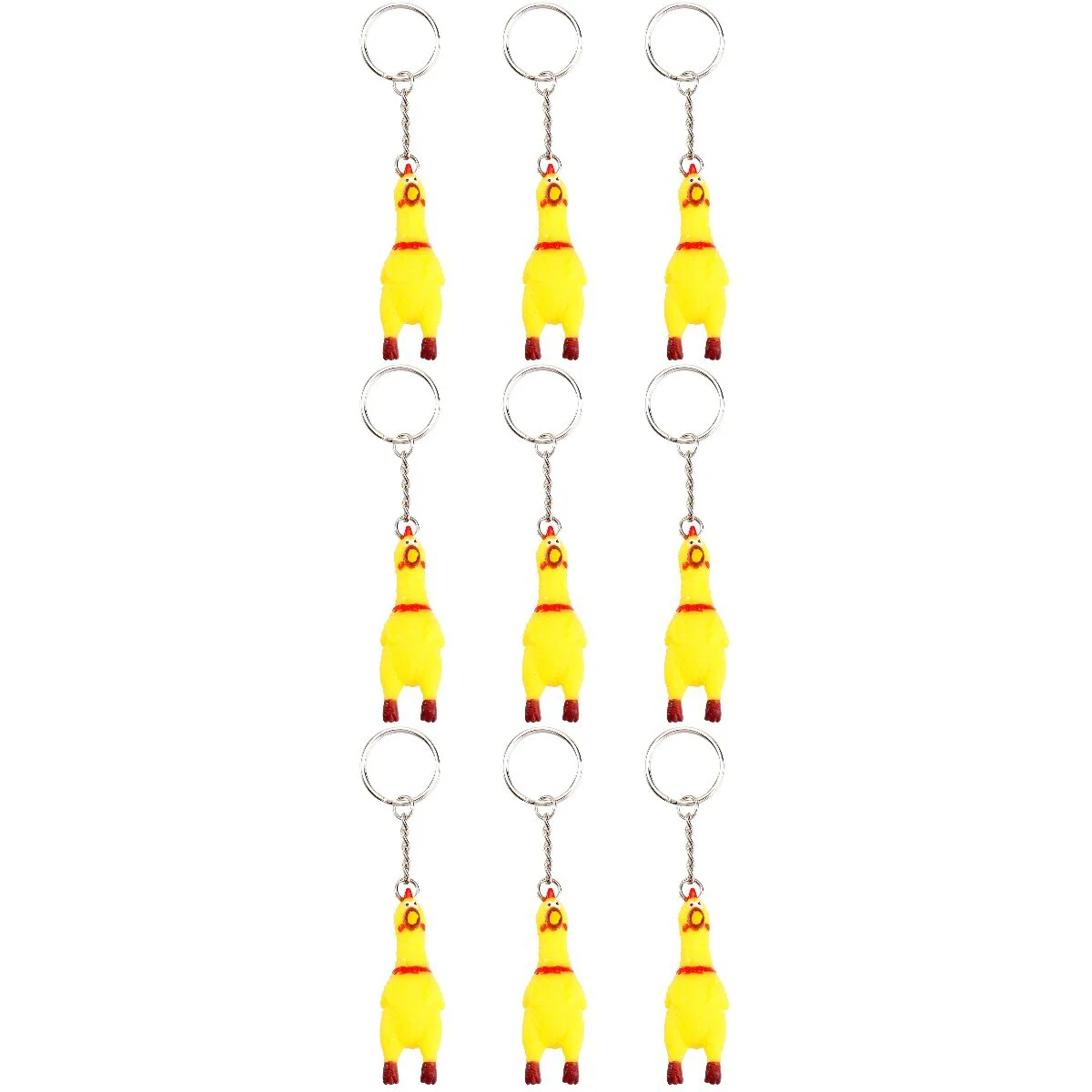 

9 Packs Squeeze Screaming Chicken Keychain Funny Yellow Squeaking Chicken Pendant for Keys Bags Phones