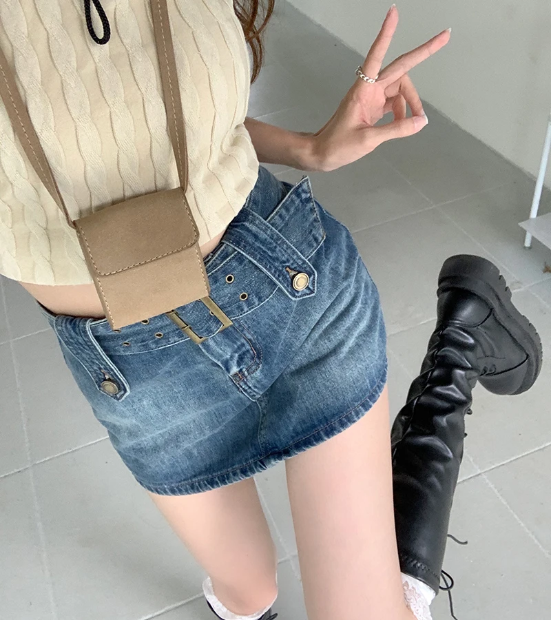 

Джинсовая юбка в стиле ретро, Женская Антибликовая сумка с высокой талией для девушек, облегающая длинная юбка