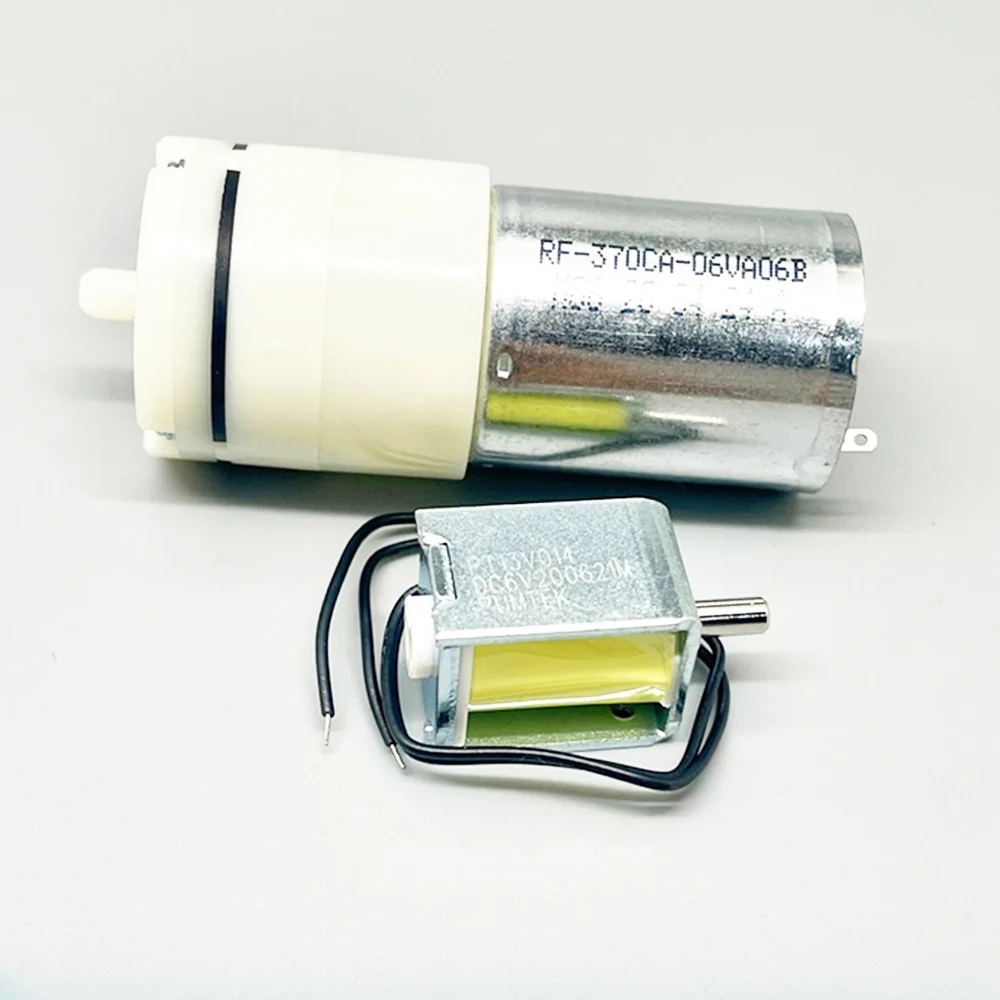 

DC 6V Mini Air Pump Aquarium Aeration Oxygen Pump Micro 370 Motor Air Pump + Normally Open Solenoid Valve Blood Pressure Monitor