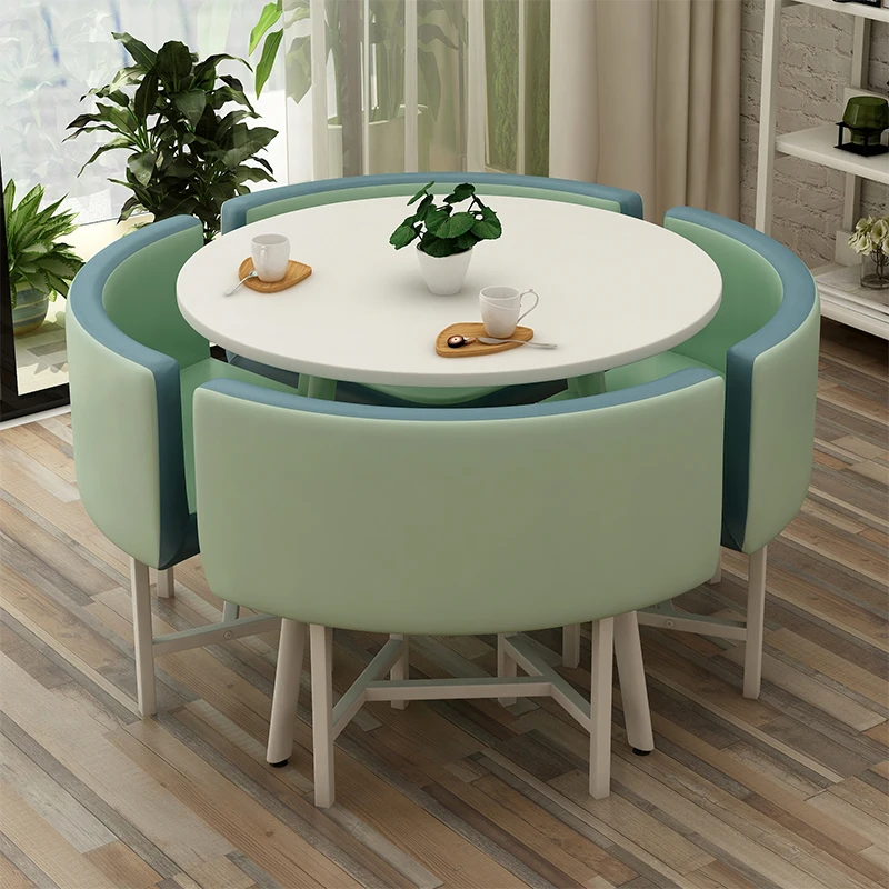 

Набор круглых обеденных столов, многофункциональная мебель для дома, 4 стула, для обеда, кухни, столового стола, GPF50YH