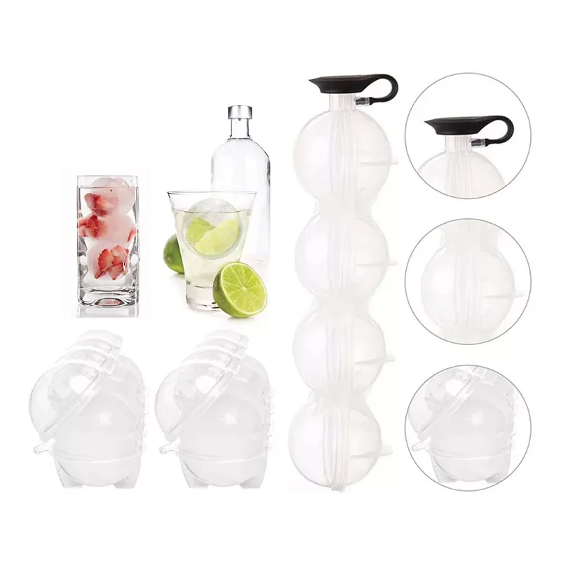 

2022New mould 1/4 Cavity Whiskey Maker Mold Sphere Mould Silicone Ice Grid Round Ice Ball Ice Grid Party For Bar Kitchen Accesso