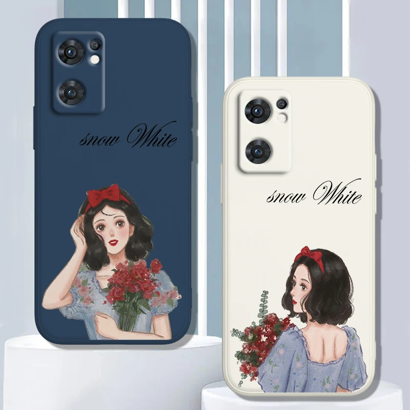 

Pretty fashionable Snow White Phone Case For OPPO Find X5 X3 Lite F21 A96 A94 A93 A77 A76 A74 A72 A57 A53S A16 Liquid Rope