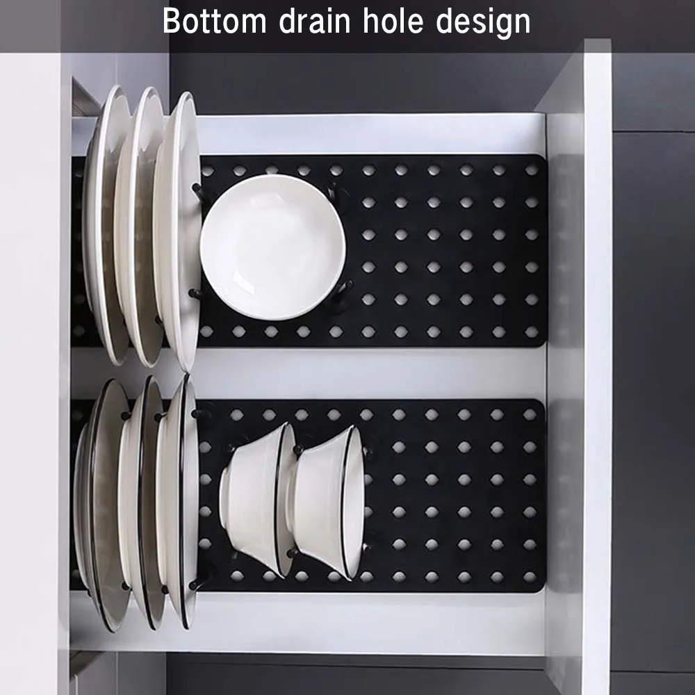 

Adjustable Storage Rack For Kitchen Cupboard Shelf And Drawer For Pot Lids Plates Cutting Boards Cooling Rack Serving Trays