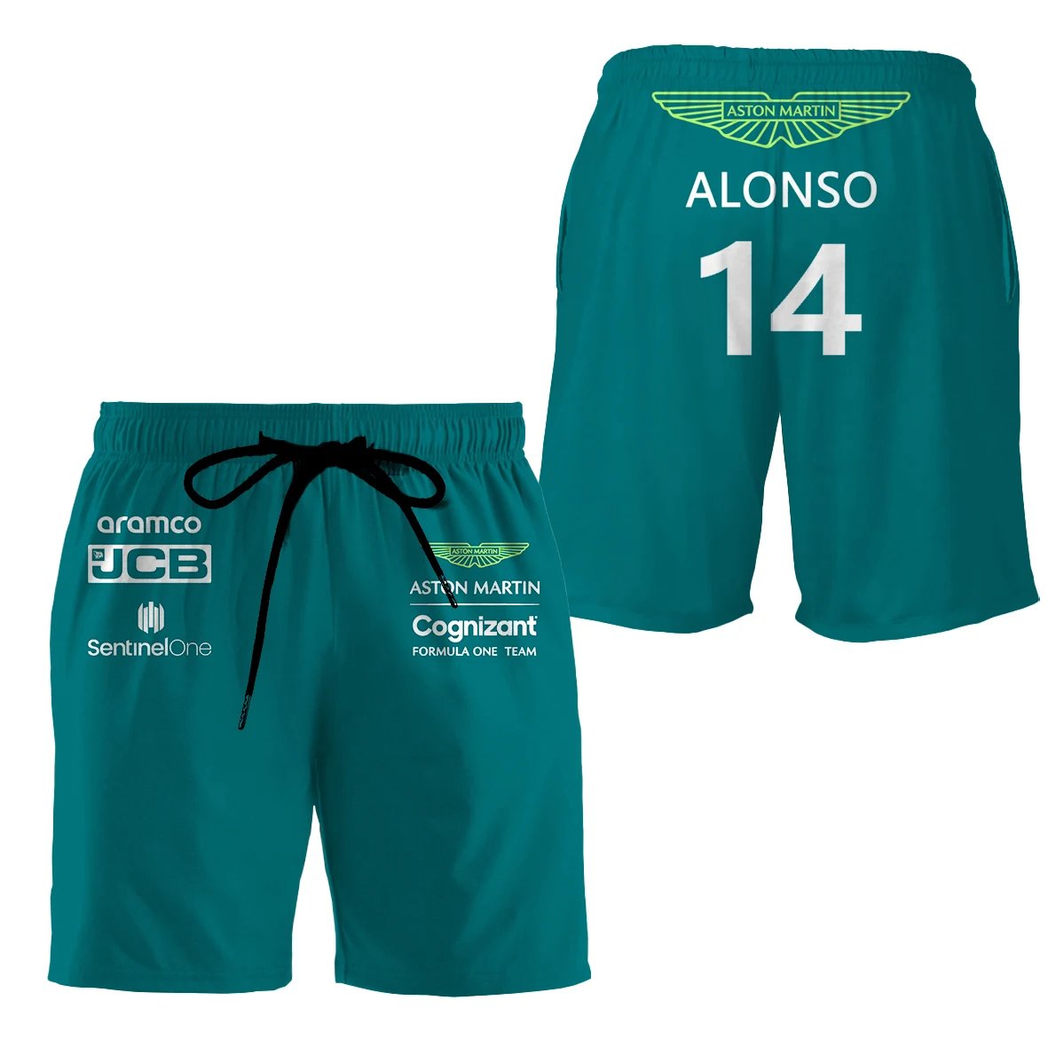 

Новинка 2023, летние шорты команды F1 Aston Martin, спортивные пляжные штаны с новым дизайном для гоночного водителя команды «Формула один» Алонсо
