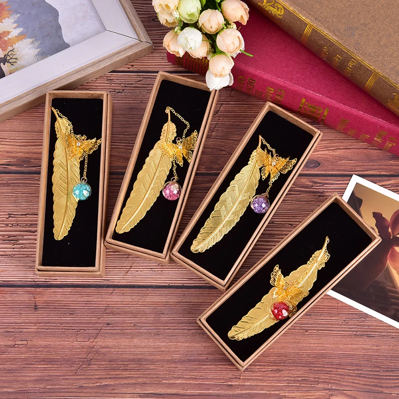 

1 шт. классические креативные металлические перья в китайском стиле закладки для книг с трехмерными бабочками и цветами подарок для чтения