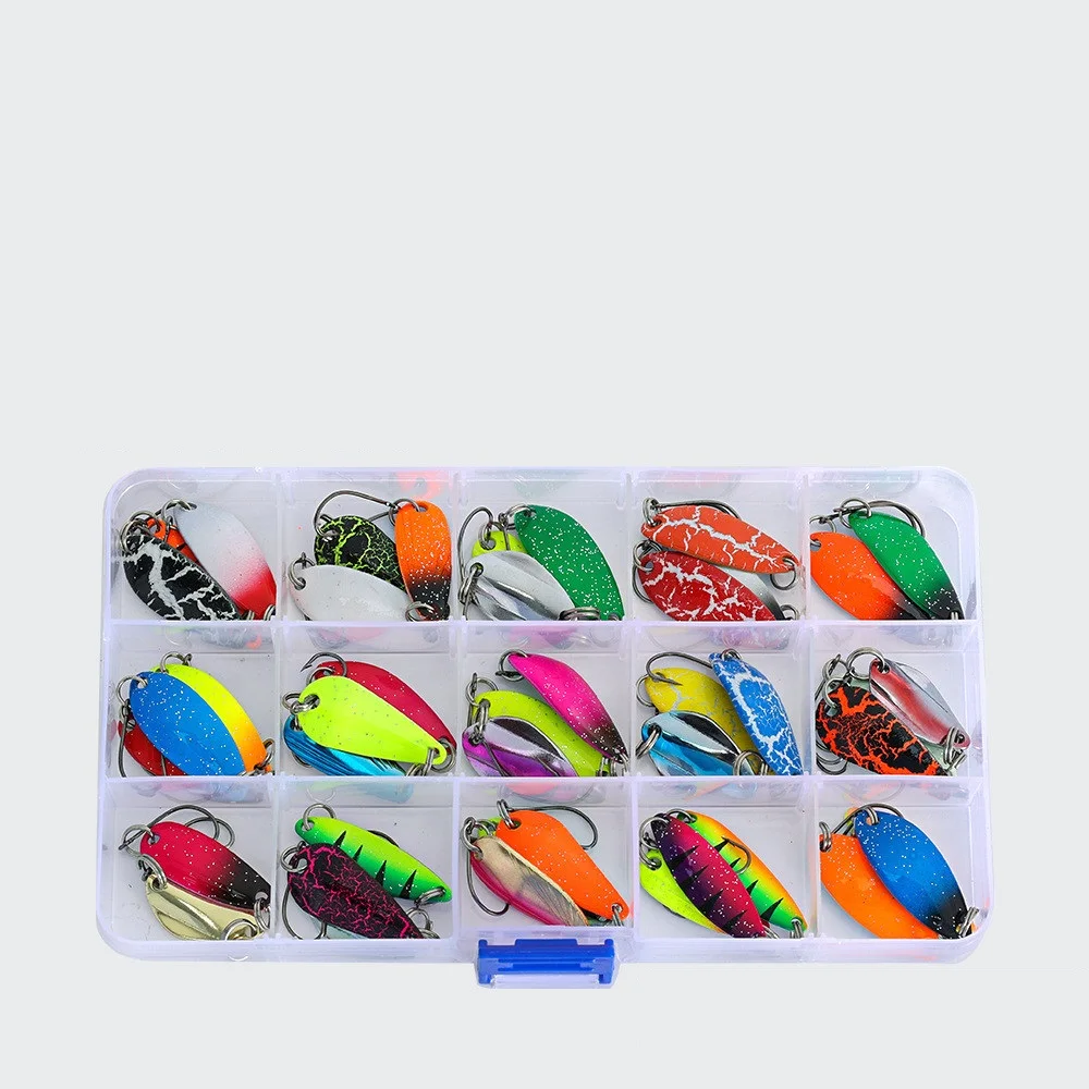 

12/43Pcs Spoon Lure Set Fishing Metal Bait For Lake Sea Carp Bass Wobbler Small Mini Spinner Trout Jig Hard Box Kit Accessories