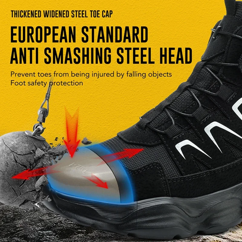 Ультралегкая защитная обувь большого размера 46 48 рабочие ботинки с поворотными