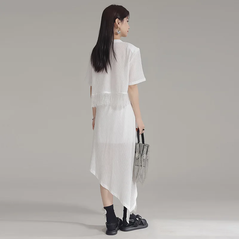 Женская трикотажная юбка асимметричного покроя модная дизайнерская летняя в