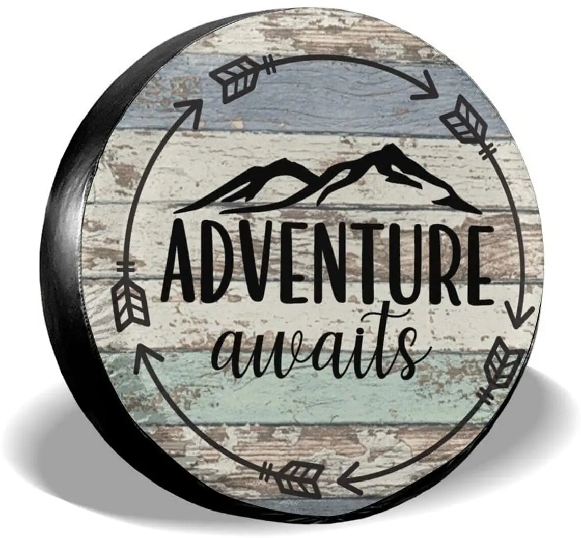 

Cozipink Приключения ожидает запасной чехол для шин для кемпинга защита колес всепогодный универсальный для трейлера Rv SUV Truck