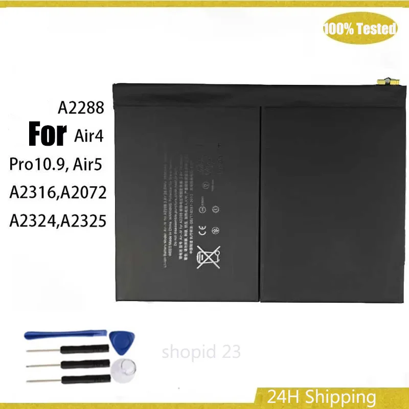 Фото Новый аккумулятор 3,8 В/7606 мАч A2288 для ipad Air 4 pro 10 .9 Air4 Air5A2316, A2072A2324, A2325 Аккумуляторы для планшетов + инструменты №1