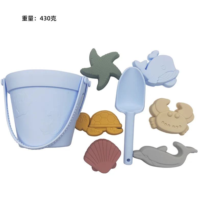 

Silicone beach toys wholesale seaside parent-child interaction splashing sand dredging bucket animal model amphibious