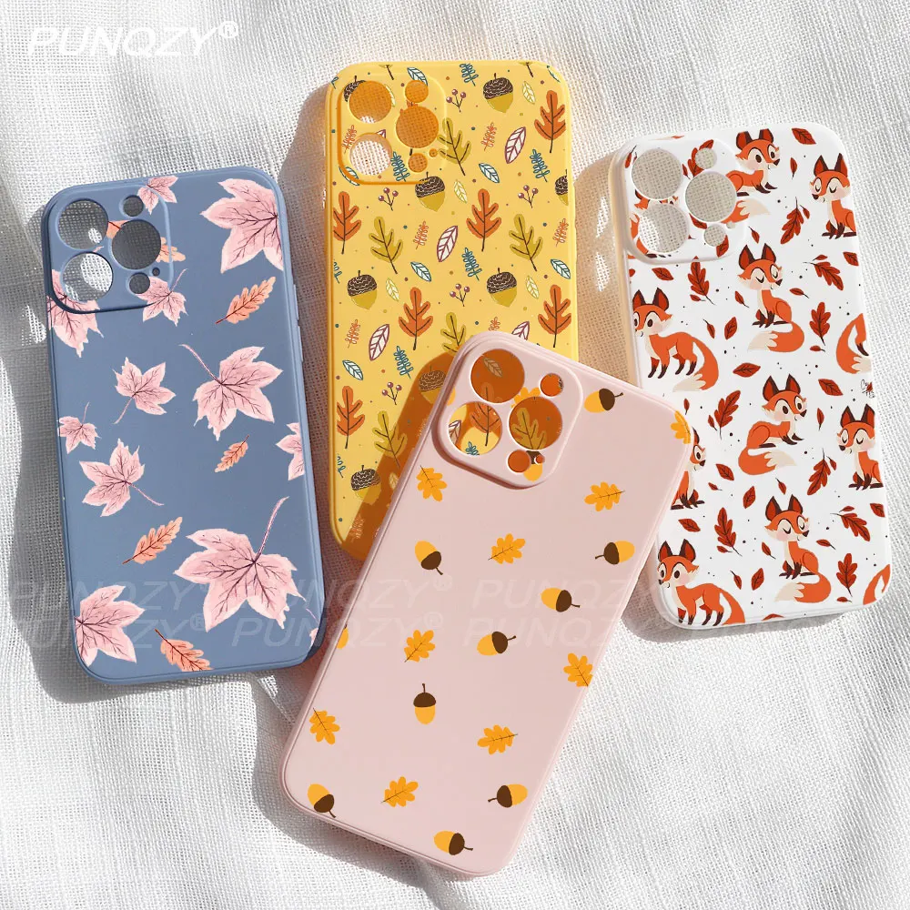 Autumn Floral Fall halloween Phone Case for iPhone 13 pro max 12 pro max 11 pro max 6 6S SE 8 7 Plus X XR XS MAX Soft TPU Cover