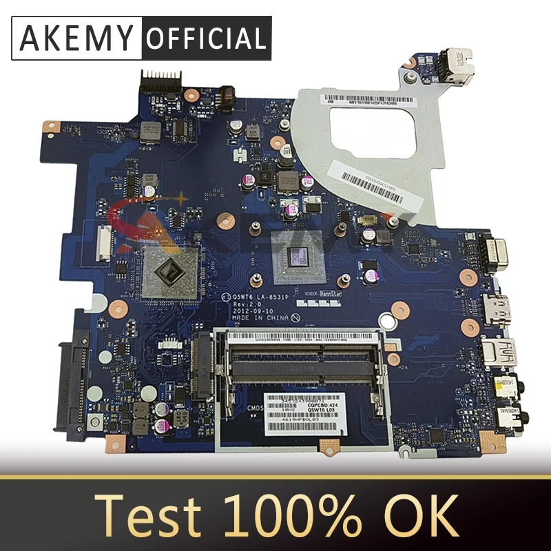 

Akemy LA-8531P For ACER Aspire E1-521 EM1200 Q5WT6 LA-8531P Laptop motherboard Mainboard NB.Y1G11.002 NBY1G11002 DDR3