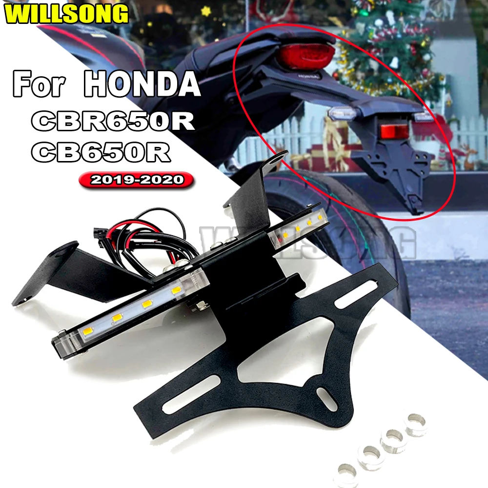 

Держатель номерного знака для HONDA CBR650R CB650R 2019-2020, светильник поворота, задний свет, аккуратные аксессуары для мотоциклов
