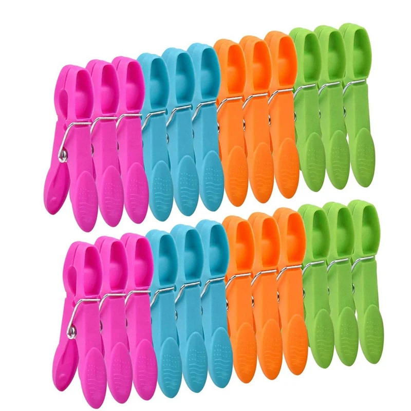 

96Pcs Powerful Clothes Pegs, Colorful Plastic Clothespin, Windproof Laundry Pegs For Home Clothes Supplies Underwears