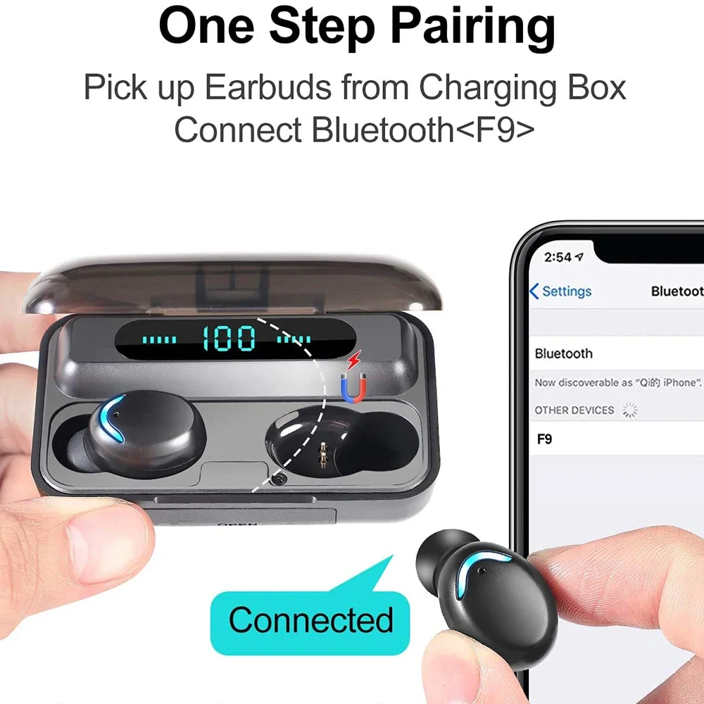 Беспроводные наушники F9-5C Bluetooth цвет в ассортименте