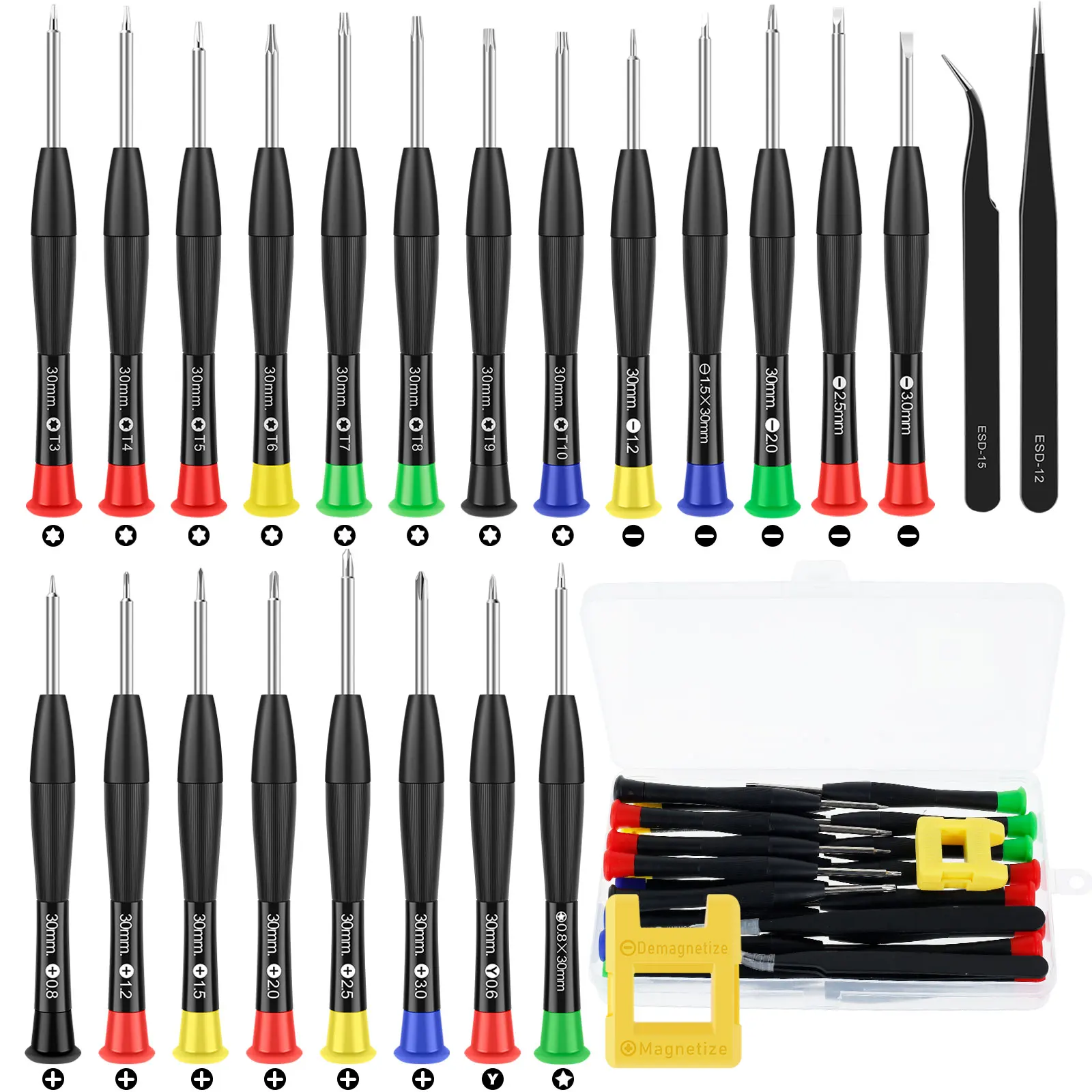 

Magnetic Screwdriver Set Handheld Micro Screwdriver Kit Metric Pentagonal Torx Flat Cross Y-shaped Head Screwdriver Repair Tools