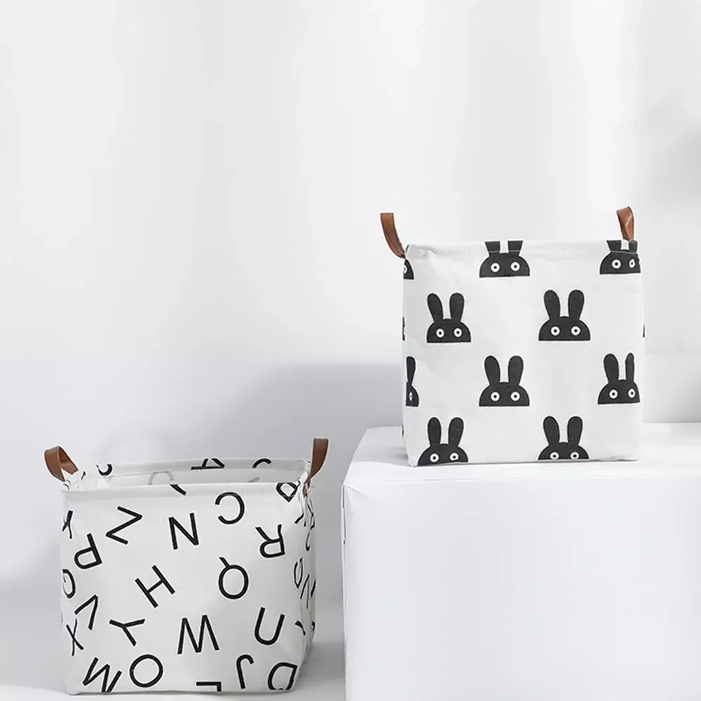 

2022Foldable Cube Laundry Basket For Kids Toys Books Storage Baskets Clothes Organizer Sundries Storage Box Container With Handl