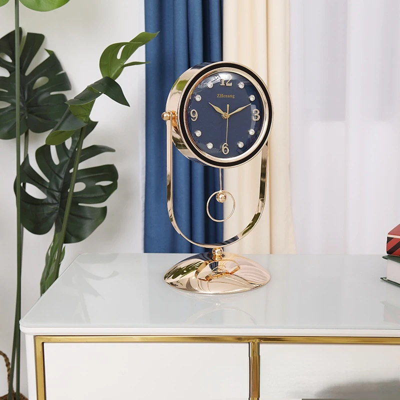 

Table clock living room clock ornaments table clock household simple Nordic modern light luxury pendulum clock table clock