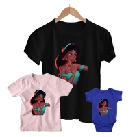 exquisite disney jasmine princess t shirt new kids short sleeve baby romper casual comfort unisex adult family matching outfit