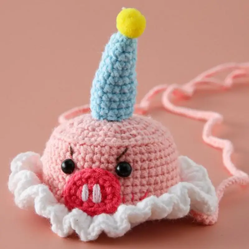 Вязаная крючком шапка для собаки очаровательная вязаная домашних животных кошек