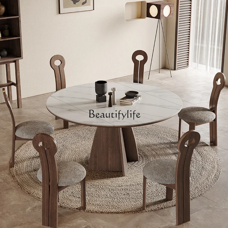 Wabi Sansan Выдвижной обеденный стол из цельного дерева Складной растягивающийся