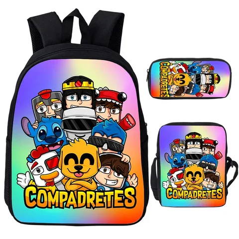 Рюкзак Mikecrack, школьный рюкзак с героями мультфильмов для мальчиков и девочек, сумка для книг, 3 шт./компл., рюкзак, подарок для детей, сумка в стиле аниме Mochila