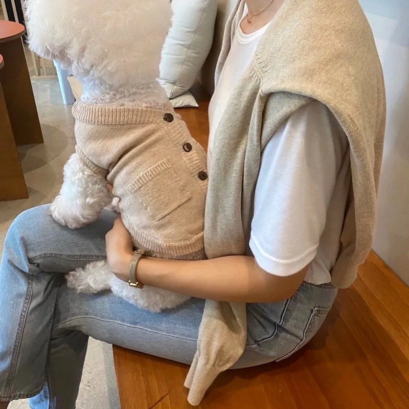 

Осенне-зимняя одежда для домашних животных, Классический свитер для собак, кардиган, пальто, жилет для собак, куртка, одежда для домашних жив...