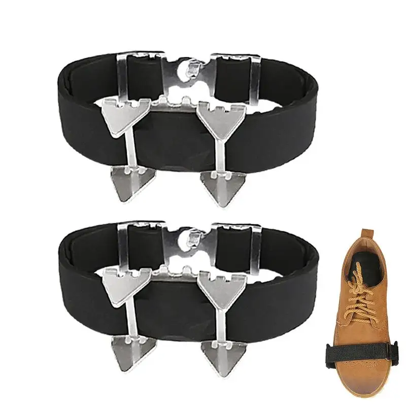 

Snow Spikes For Shoes Manganese Steel Hiking Spikes Adjustable Rock Climbing Accessories Anti Slip Shoe Ice And Snow Grips With