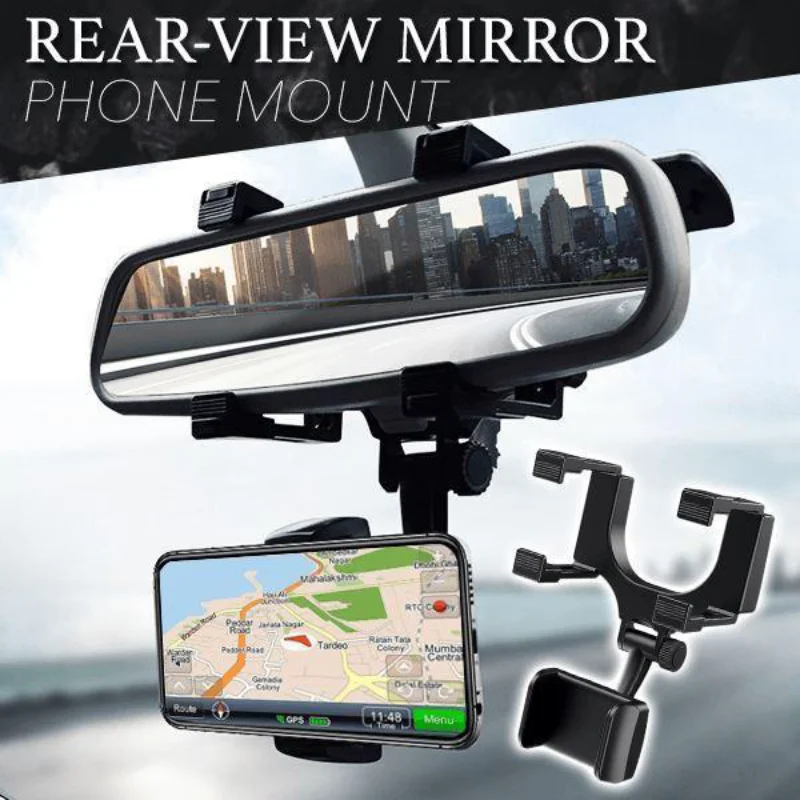 

Rearview Mirror Phone Holder for Car Mount Phone and Gps Holder Universal Rotating Adjustable Telescopic 360° Car Phone Device