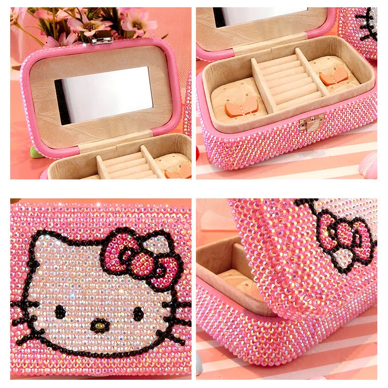 

Kawaii original cartoon Jewelry Box Stick Drill Cute Jewelry Bag Earrings Necklace Storage Box Jewelry Box Organizing Box