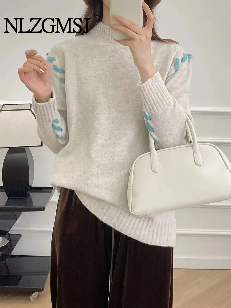 

Женский вязаный свитер с длинным рукавом, на осень/зиму