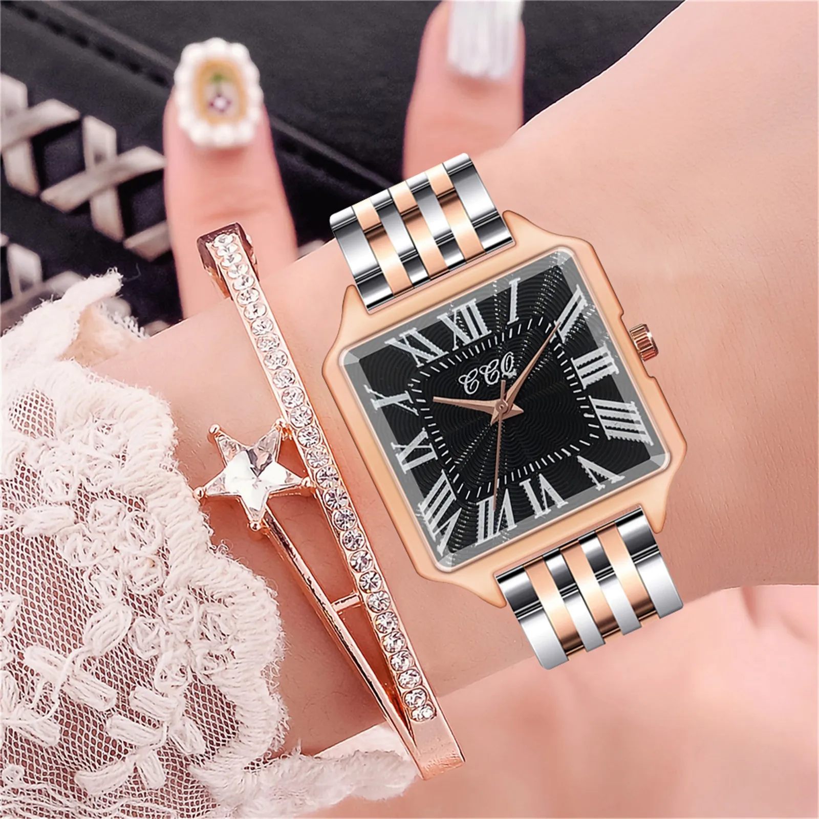 

Women's Literal Gold Watch Room Simples Watch Steel Fashion Roman Strip Women's Watch Womens Fashion Watch