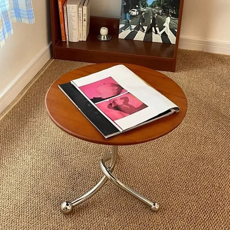 Круглый металлический приставной столик мебель для гостиной стеллаж хранения