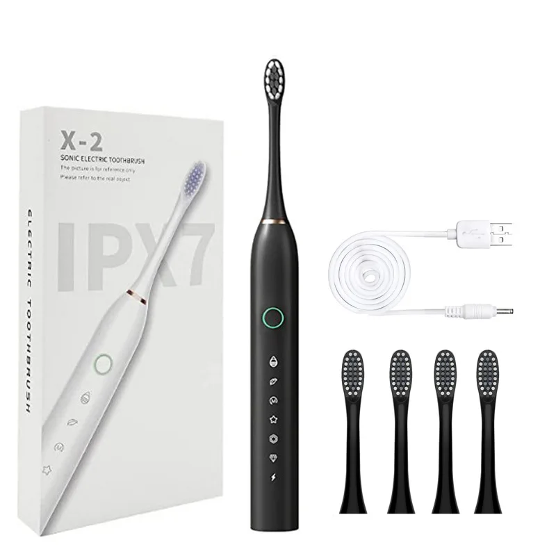 

Ultrasonic Electric Toothbrush Whitening Teeth Usb Rechargeable Toothbrush Waterproof Automatic Toothbrush Set 8 Brush Heads