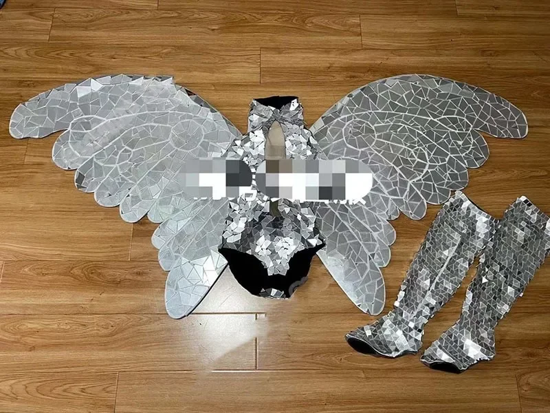 Золотое и серебряное зеркало бабочка большие крылья задняя рамка сценический