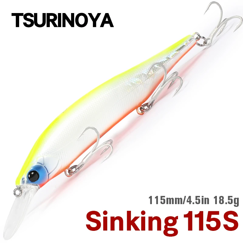 TSURINOYA 115mm 18.5g SinKing Minnow NYX 115S Max 2.8m Artificial Tungsten Weight System Hard Baits Long Casting Wobbler - купить по