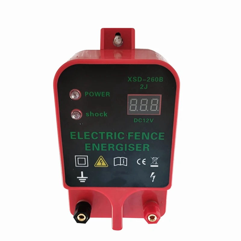 

10KM Electric Fence Energizer Livestock High Voltage Pulse Controller Alarm Waterproof LCD Voltage Display(EU Plug)