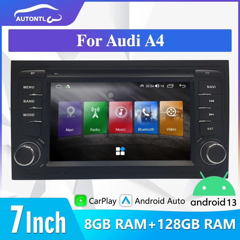 Мультимедийная магнитола для Audi A4 2002-2008 с 7-дюймовым сенсорным экраном GPS Wi-Fi