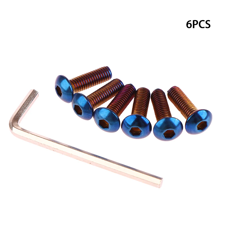 

6 шт. сгоревшие титановые болты для рулевого колеса + 1X гаечный ключ набор инструментов автомобильные аксессуары крепежный винт