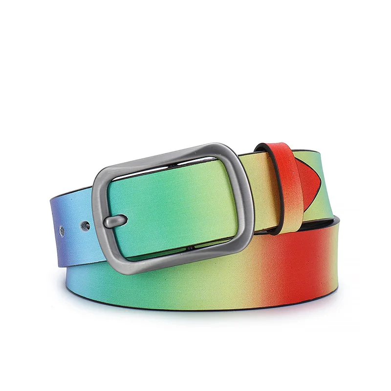 

Ремень из натуральной кожи для мужчин и женщин, винтажный дизайнерский пояс с классической пряжкой с язычком, для джинсов, в западном стиле