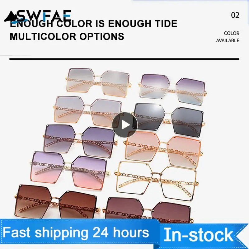 

New Fashion Sunglasses Retro Metal Hollow Temples Square Big Frame Sunglasses Men And Women Sun shading Glasses